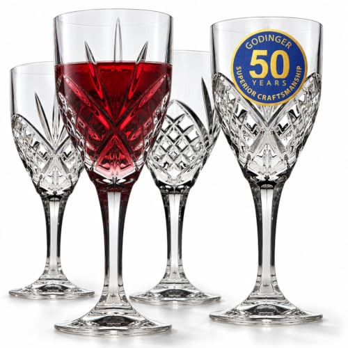 Godinger Wine Glasses Set of 4, Stemmed Wine...