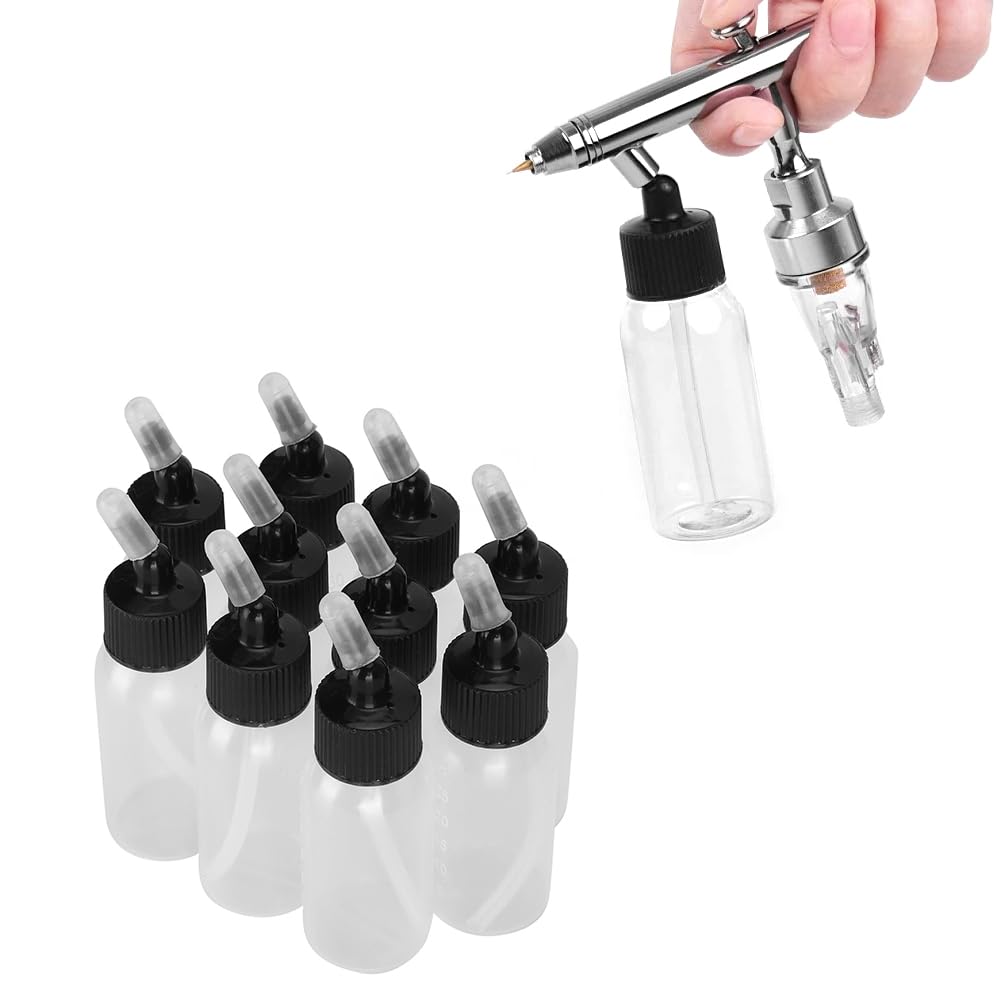 10 Bottiglie Vuote Per Aerografo Da 30 Ml Con Scala – Barattoli Di Ricambio Ermetici Per Vernici - 3