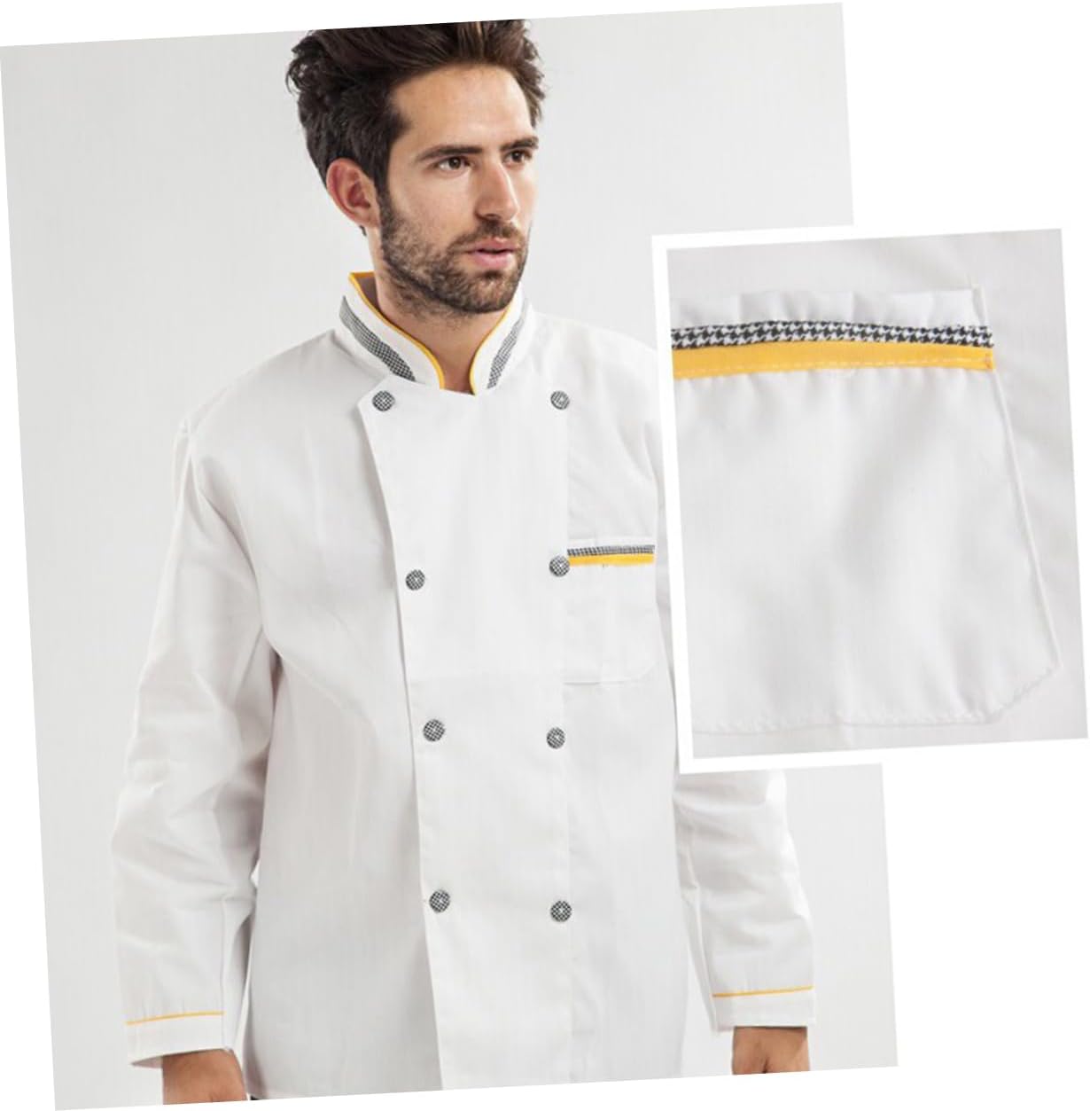 LIFKOME -sleeved Chef Top for Bakery Hotel and Restaurant Work Casual Loose Coat Xxxl Oil Breathable Easy to Wash for Men and Women