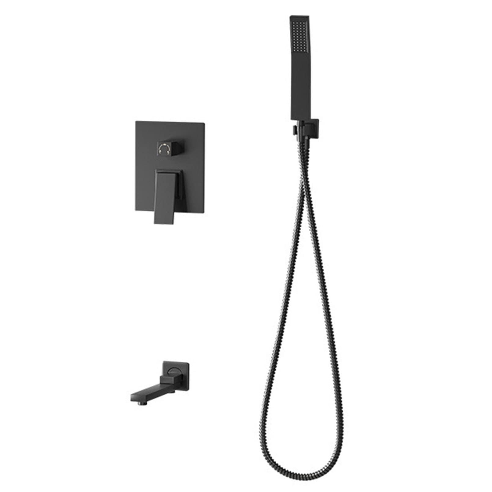 Cabezal de Ducha de Lluvia con rociador de Mano de Alta presión, Conjunto de Grifo y Sistema de Montaje en Pared para baño.