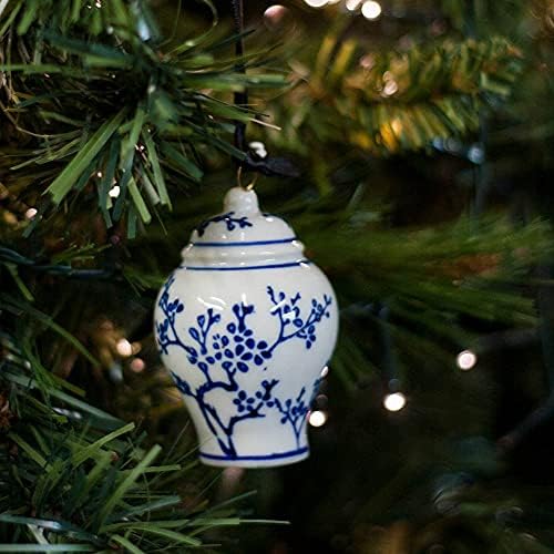 Bandwagon Mini Ginger Jar Ornaments, Set of 4 Porcelain Hanging Ornaments