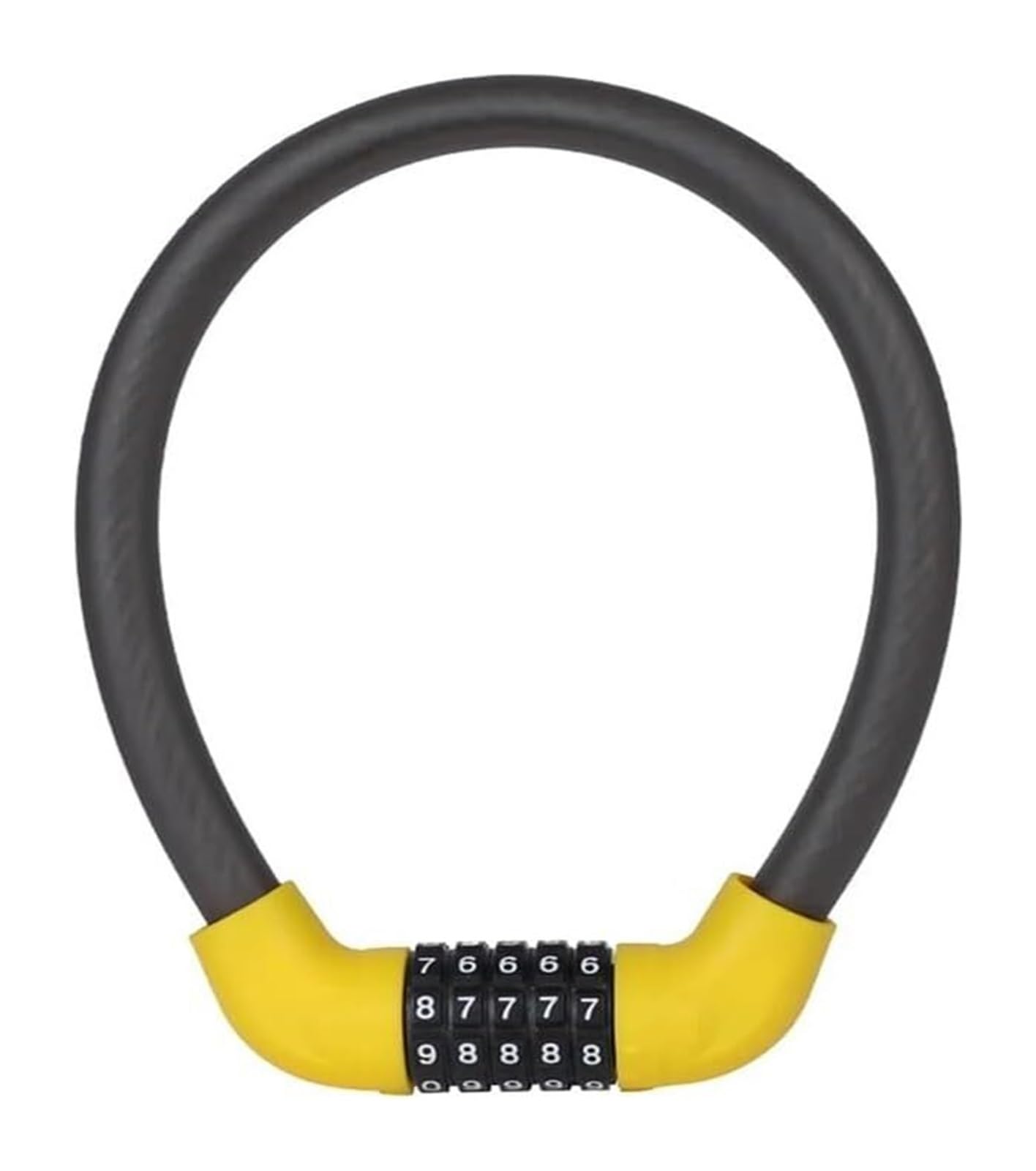 Giveduno Yellow 17.2X570mm Bicycle Lock, Zinc Alloy 5 Digit Combination Bicycle Lock Multicolor