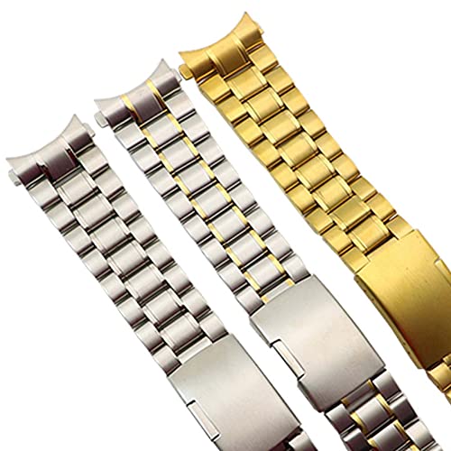 Bracelet de montre solide acier noir 22mm 20mm avec boucle sécurité EKSED