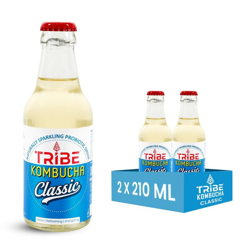 Tribe Kombucha Naturally Sparkling Herbal Tea | Probiotic Super Drink |Green Tea with Herbs & Spices | Gut Friendly | Gluten free | Antioxidant and Hydration | Classic | Pack of 2 |210 ML (B0DF2CSHKZ) Amazon Price History, Amazon Price Tracker