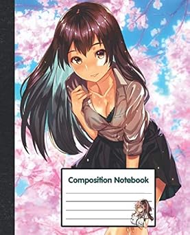 Composition Notebook Sakura Scene Sexy Girl Anime Notebook Journal 7.5"x 9.25" 108 Pages College Ruled