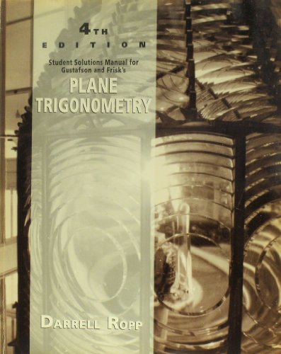 Plane Trigonometry: Students Solutions Manual 0534208487 Book Cover