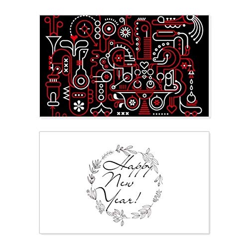 Tarjeta de felicitación Año Nuevo con letras abstractas ideal para felicitar las fiestas