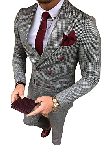 Costume à carreaux de smoking pour un mariage élégant ou une soirée chic en ensemble 2 pièces