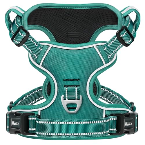 Image of HEELE Dog Harness for Large Dogs No Pull Dog Vest Harness for Large Dog with Soft Padded Handle Reflective for Outdoor Training, Grass Green, XL