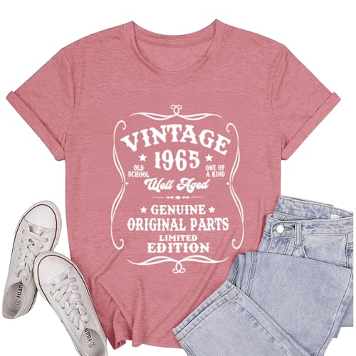 60th Birthday Shirts for Women Vintage 1965 T Shirts Sixty 60 Year Old Birthday Gifts Graphic Tee Retro Party Tshirts - Main Image
