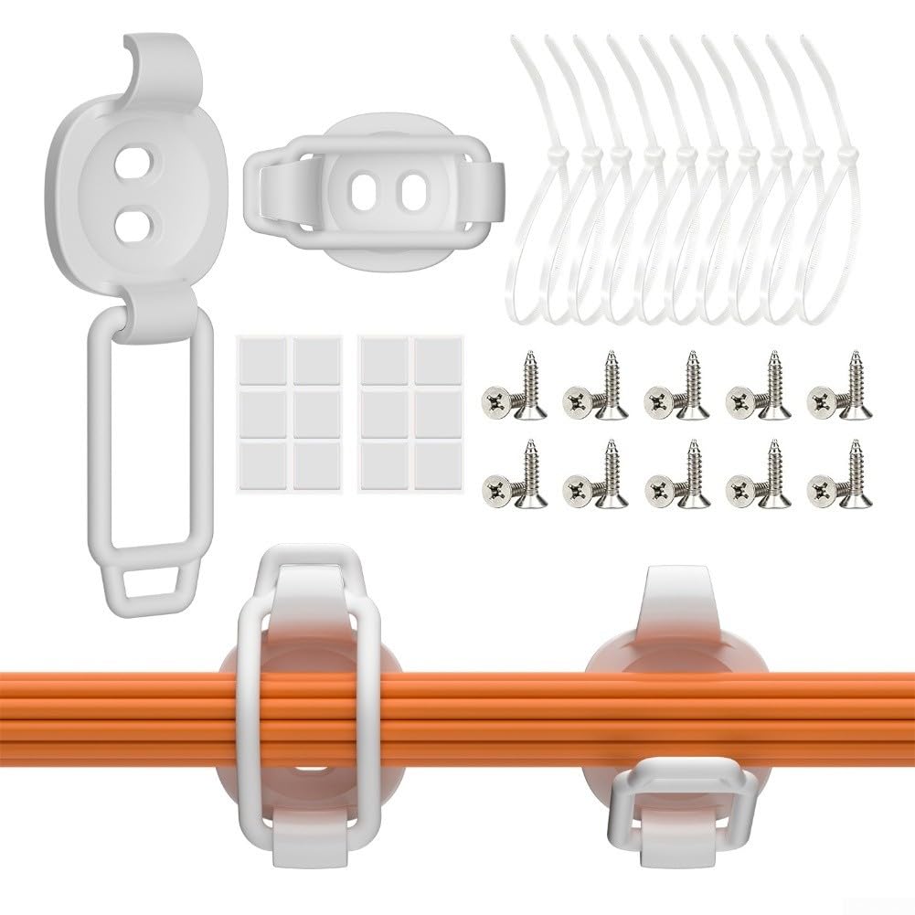 10 Clips Organizadores Cables Ajustables ABS(green)