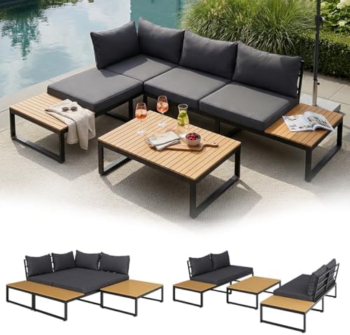 STEELSØN Zandra Gartenlounge Outdoor – modulares Gartenmöbel Set ...