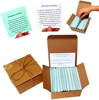 Positive Affirmation Cards for Women & Men|A Month of Mindful Morning Affirmations|Anxiety & Stress Relief Gift| Wellbeing Gifts, Spiritual Gifts, Mindfulness Gifts for Women|Folded Silk Paper