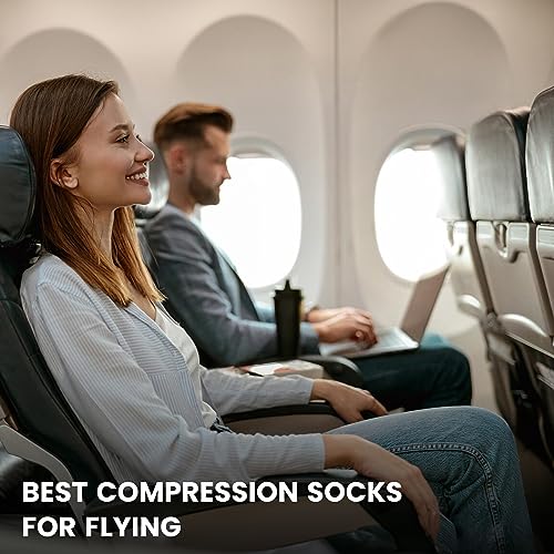 GoWith 15-20 mmHg Merino Wool Compression Socks, Thermal Travel Socks, Cushioned Knee High Hiking Socks for Men/Women4