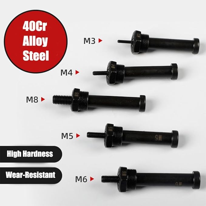 Adaptador de Taladro para Tuercas de Remache 26 Piezas M3 M4 M5 M6 M8 miniatura 4