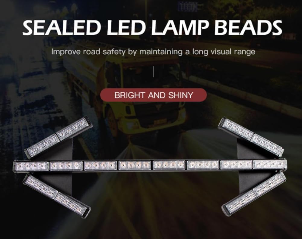 1PC 35" L x 14" H Durable Led Traffic Arrow Light 12-24V Amber Led IP65 Flashing Road Signal