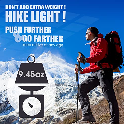 Hiipeak Lightweight Trekking Poles - 1 Pair Adjustable Hiking Sticks- Foldable Collapsible Walking Poles - Cork Grip- Aluminum 7075- Quick Flip-Lock For Hiking, Camping & Backpacking #TOP5