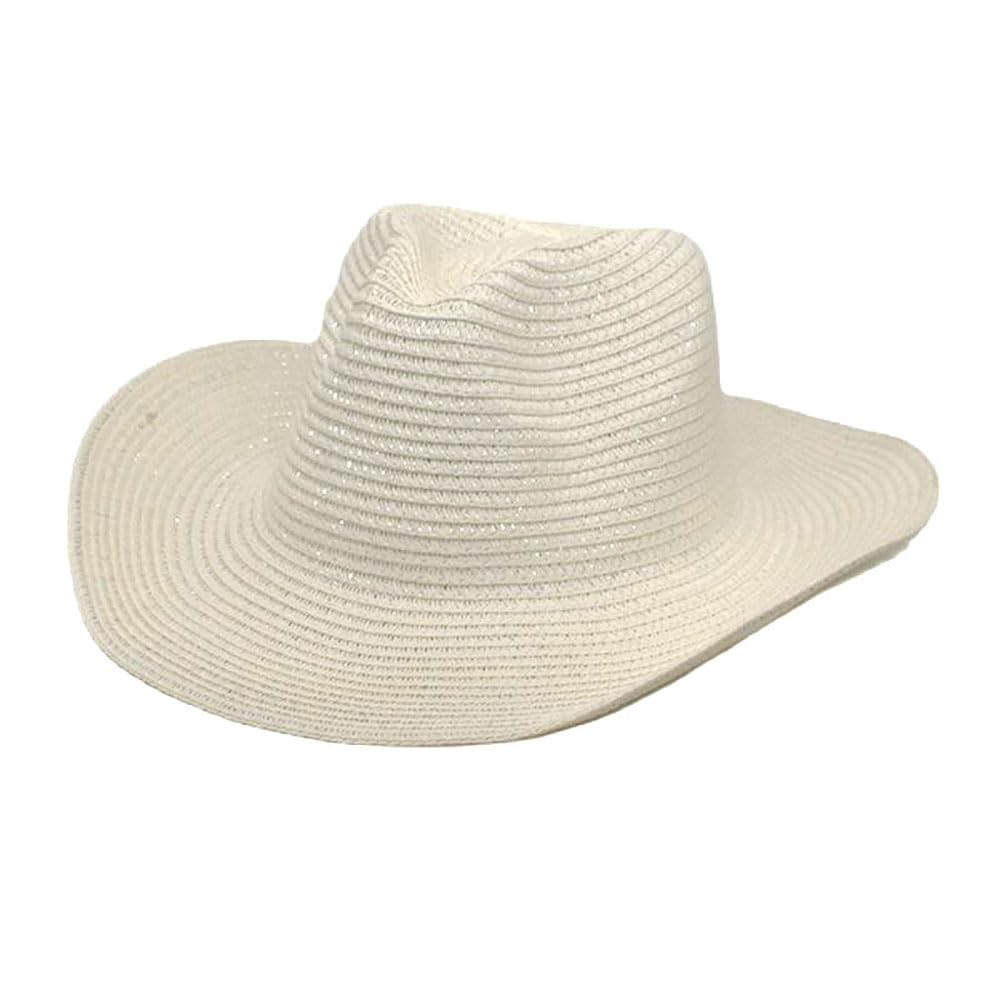 Men Straw Panama Trilby Hat Outdoor Wide Brim Foldable Travel Beach Sun Hat White