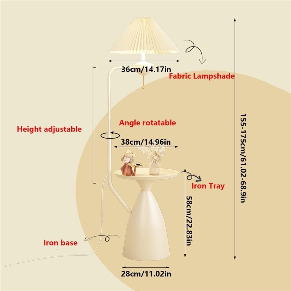 Stalowe lampy nowoczesna lampa podłogowa do salonu, żelazna lampa stołowa z abażurem z tkaniny, lampy stojące stół, wysokie lampy stołowe do biura sypialni dekoracja (tusz)