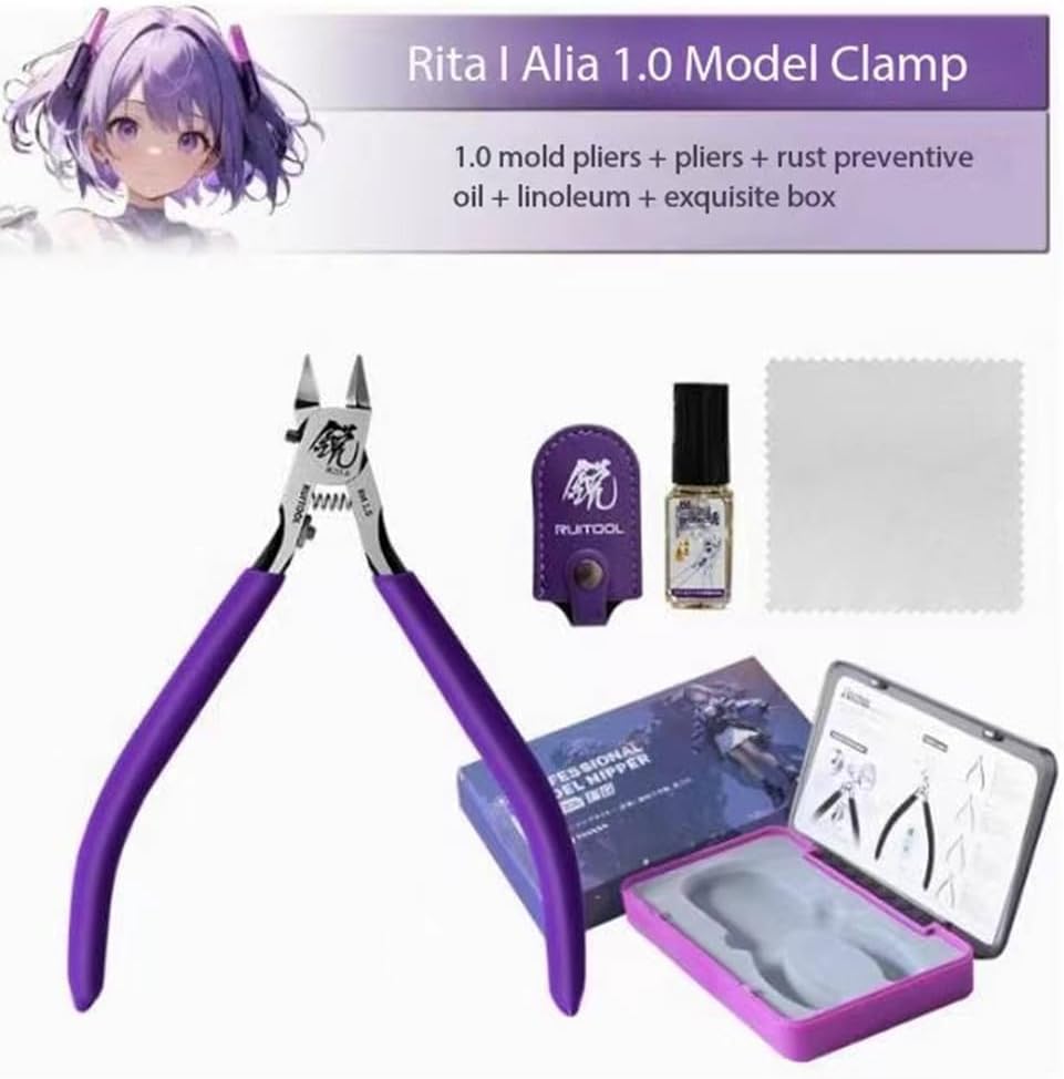 Precision Single-Blade Flush Cutters for Model Kits, Military Kits, Plastic Hobby – Ergonomic Sprue Nippers with SK5 Steel Blade, Non-Slip Handle