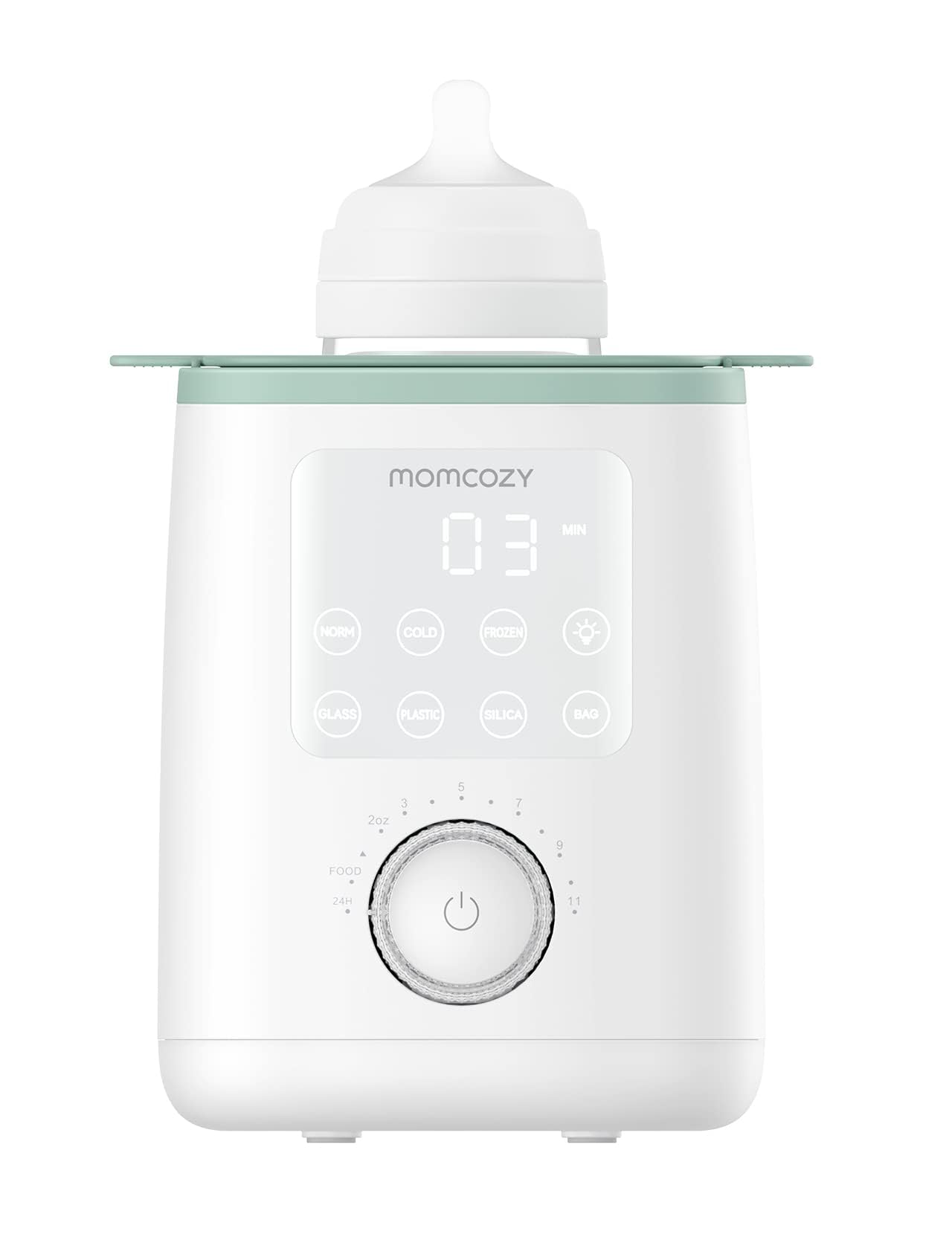 Momcozy MW02 Nutri scaldabiberon Baby con controllo preciso della temperatura e luce notturna | 9-in-1 scaldabiberon con riscaldamento rapido, spegnimento automatico e compatibilità universale per