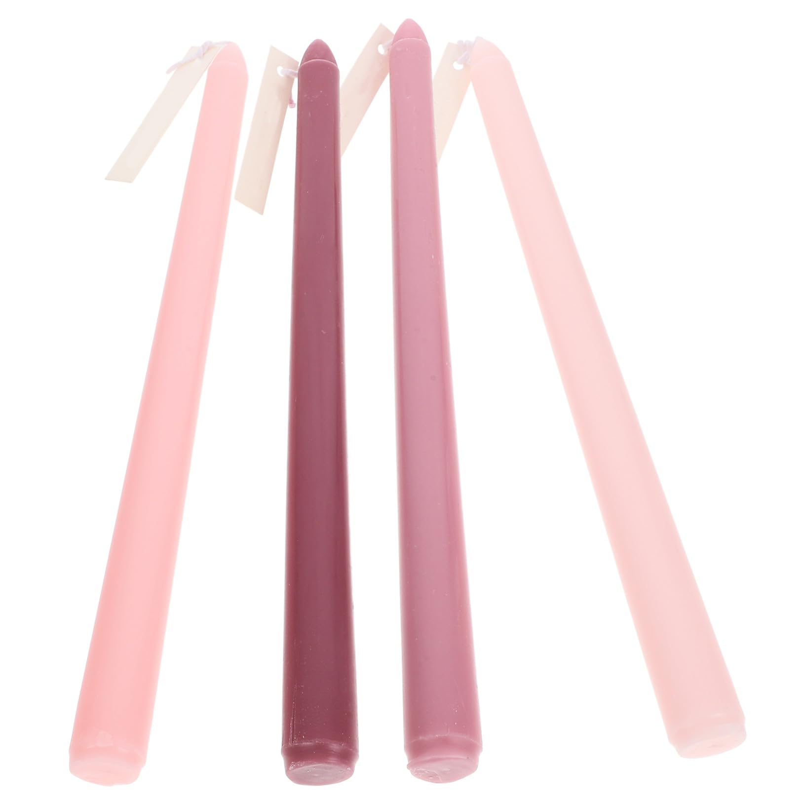 4 Pezzi Candele Profumate Rosa in Paraffina a Forma di Palo, senza Fumo, per Decorazioni di Cena Intima e Feste