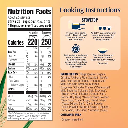 Lundberg Organic Creamy Parmesan Risotto Seasoned Rice - Regenerative Organic Certified Arborio Rice & Seasoning Mix, Gluten Free, 5.5 Ounce Box - Thumbnail 2