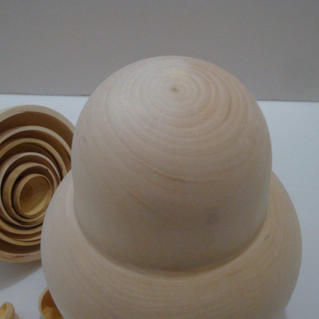 Set De 10 Muñecas Rusas Matrioskas Sin Pintar De 15 Cm – Madera Sólida Lisa, Ideales Para Pintar, Decorar Y Manualidades Creativas