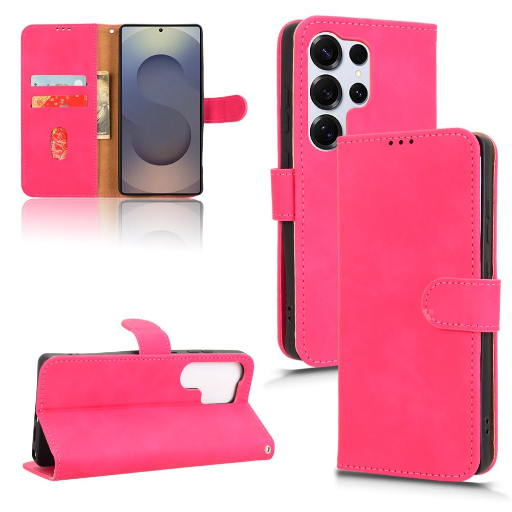 Étui Oppo Reno9 Pro Plus rose rouge à rabat aimanté pour protéger votre écran - 8
