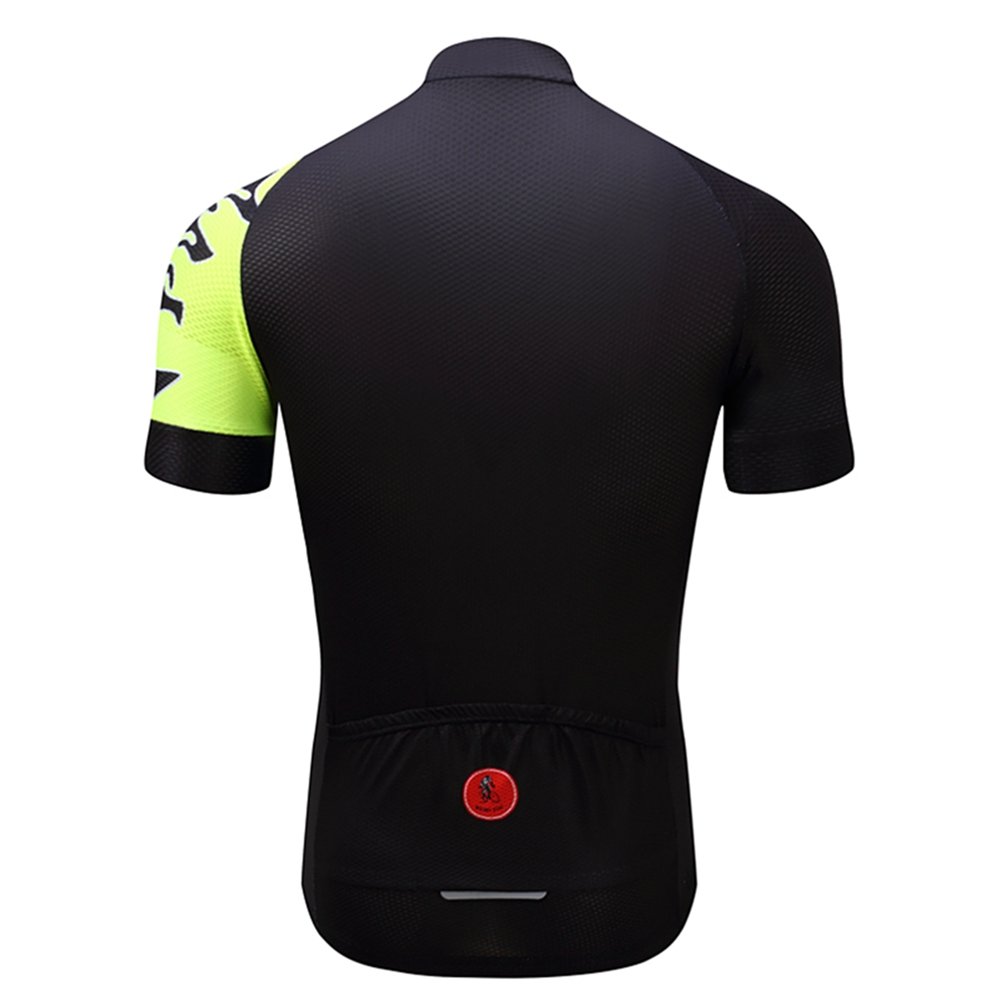 Weimostar Xinzechen Men's Breathable Cycling Jersey Bike Short Sleeve Shirt Black Yellow Size M