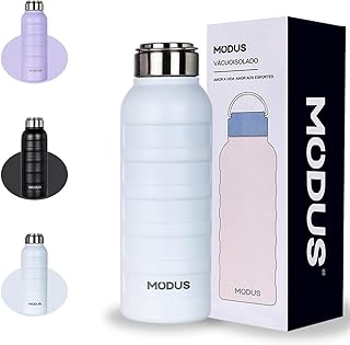 Garrafa Térmica A Vácuo 1000ml Portátil Aço Inoxidável (Branco)