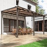 AirWire 10x14 FT Gazebo, Hard Top Lean to Gazebo, Large Pergolas and Gazebos Clearance, Wall Mounted Gazebos Canopy Awnings for Patio, Decks and Backyard