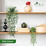 Der Rose 6Pcs Fake Plants Artificial Hanging Plants for Bathroom Wall Shelf Decor Indoor