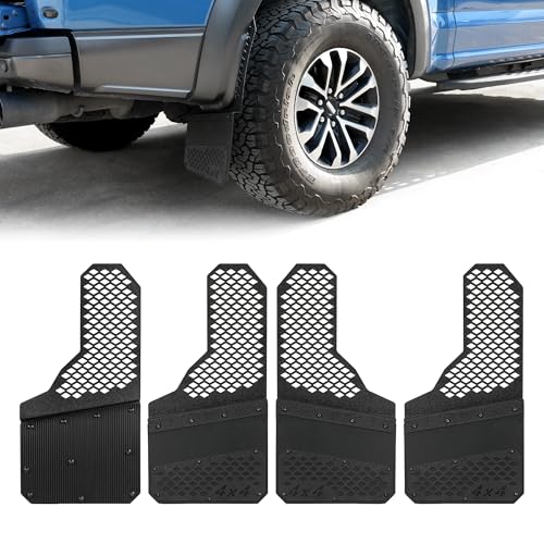 Image of Heavy Duty Mud Flaps, All-Weather Splash Guards, Built for Tough Protection, Universal Fit for Trucks SUVs & Vans, Off-Road & Daily Driving, 4PCS Front & Rear (Deep Black Edition)