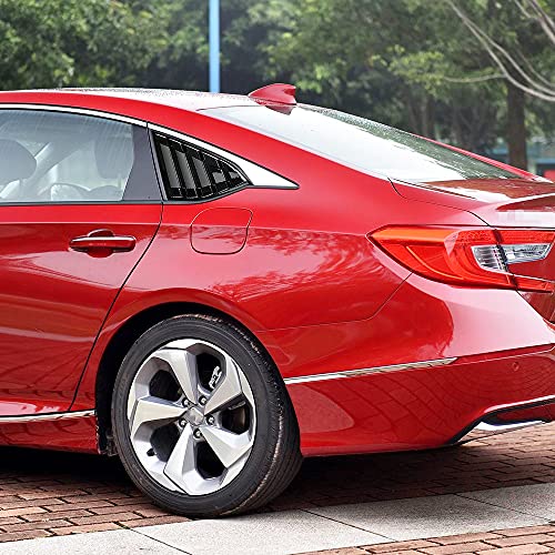 Dloveg Rear Side Window Louvers Compatible For Honda Accord 2022 2021 2020 2019 2018 Accesories Sport Style Air Vent Cover (Bright Black) #TOP5