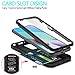 Xiaomi Redmi 10 Case, Redmi 10 4G Case with 3 Pcs Tempered Glass Screen Protector Built in Ring Stand Kickstand + Camera Cover, Hard PC Soft TPU Defender Full Body Protective Armor Case Cover - Black