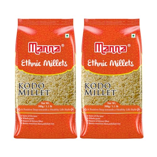 Image of Manna Kodo Millet 1kg Unpolished, Certified Low GI, Glycemic Index Value 30, Kodra /Varagu /Arikelu /Hark /Varigu 20% more protein & more Fibre than white rice. Natural Grains