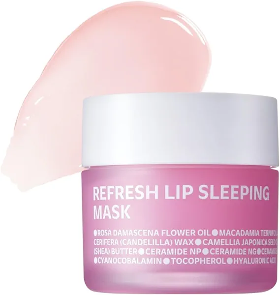 ISOI Refresh Lip Sleeping Mask, Overnight Hydrating Lip Treatment with 4X Ceramide & Botanical Oils, Korean Lip Care (0.88 oz, 25g)