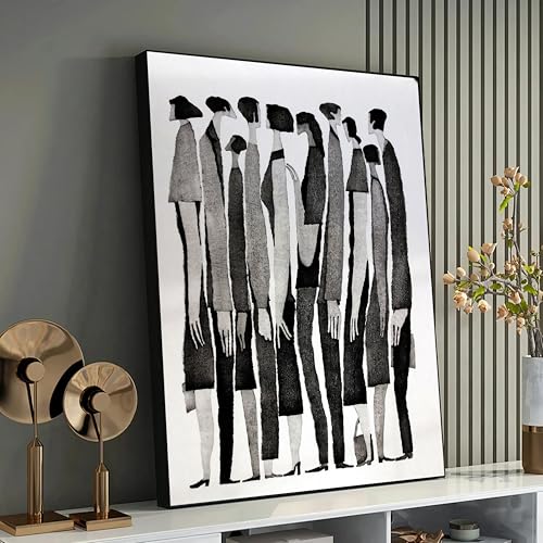 Tableau abstrait sur toile emotion urbaine - Peinture artistique monochrome pour se ressourcer
