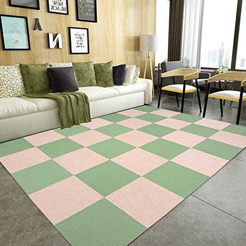 6/9/12 Pcs Self Stick Carpet Tiles, Self Adhesive Carpet Tiles For Floor, Splicing Indoor Carpets, Soft And Comfortable Dirt-Resistant(Size:6Pcs,Color:green) #TOP2