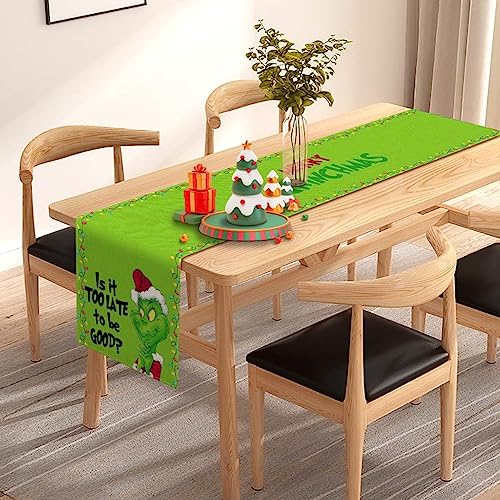 Merry Christmas Table Runner Green Xmas Buffalo Plaid Check Winter Holiday Party Decoration Fireplace Kitchen Island Dinning Home Decor 108Inches Long by Pudodo - Used condition - US$10.52