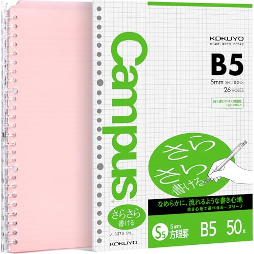 KOKUYO Cuadernos con anillas inteligentes, cuaderno recargable rosa B5, 20 hojas cada...