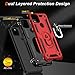 LUMARKE for Google Pixel 5 Case with Screen Protector,Pass 16ft. Drop Tested Military Grade Protective Phone Cover with Magnetic Ring Kickstand Compatible with Car Mount Holder Red Color