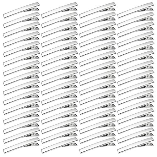60 Pcs Alligator Curl Clips, Bantoye 1.77 Inch Flat Single Prong Clips Hair Accessories for Hair Styling, Hair Coloring, Silver