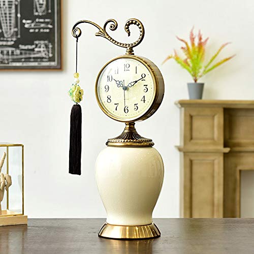Relógio de cerâmica/enfeites de mesa para sala de estar Relógios de pêndulo para casa/relógio de mes