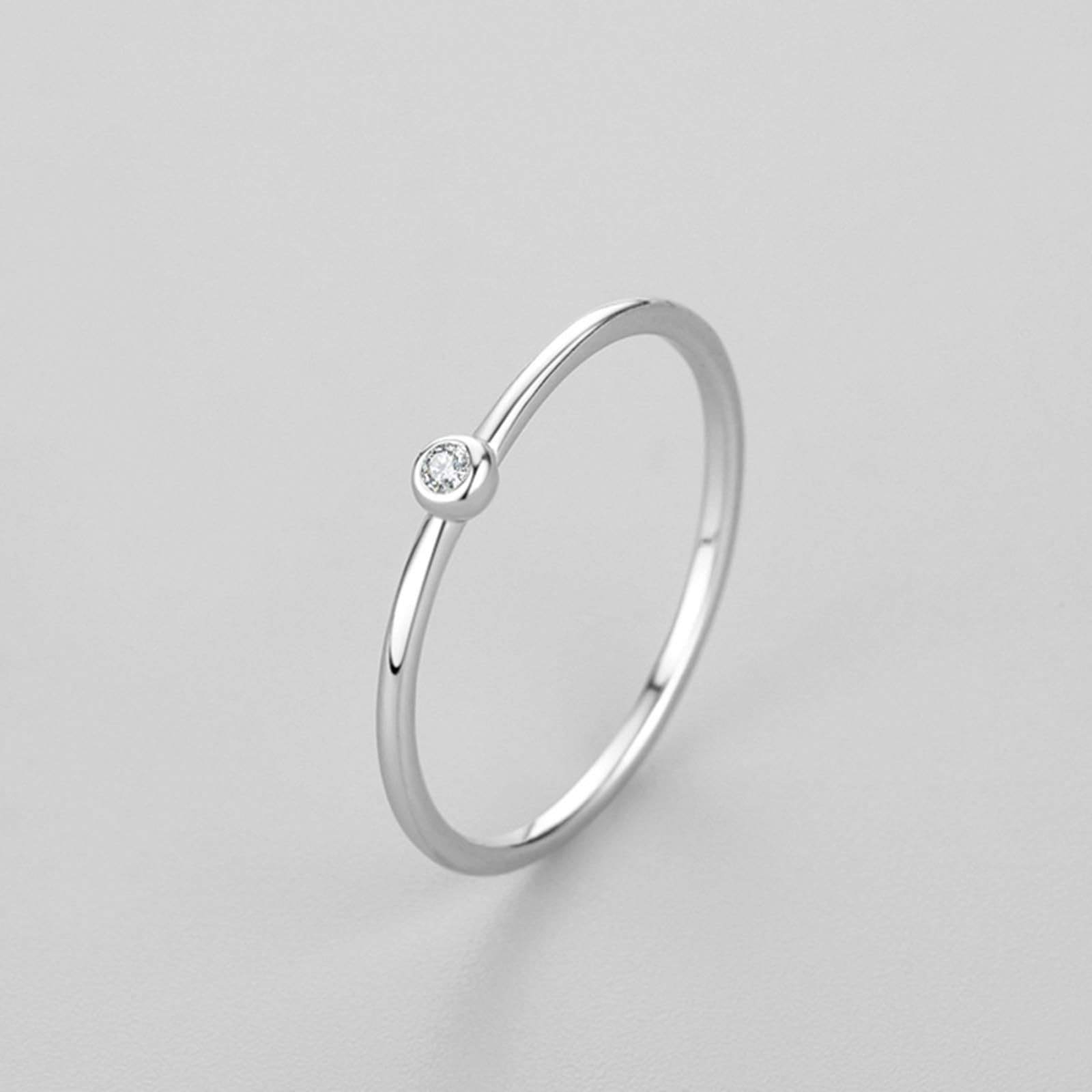 KnSam Anillo de boda auténtico, oro blanco 9 K/14 K/18 K, anillo de compromiso, clásico, fino con diamante, para parejas, Au 375/585/750, oro blanco, talla 47-65