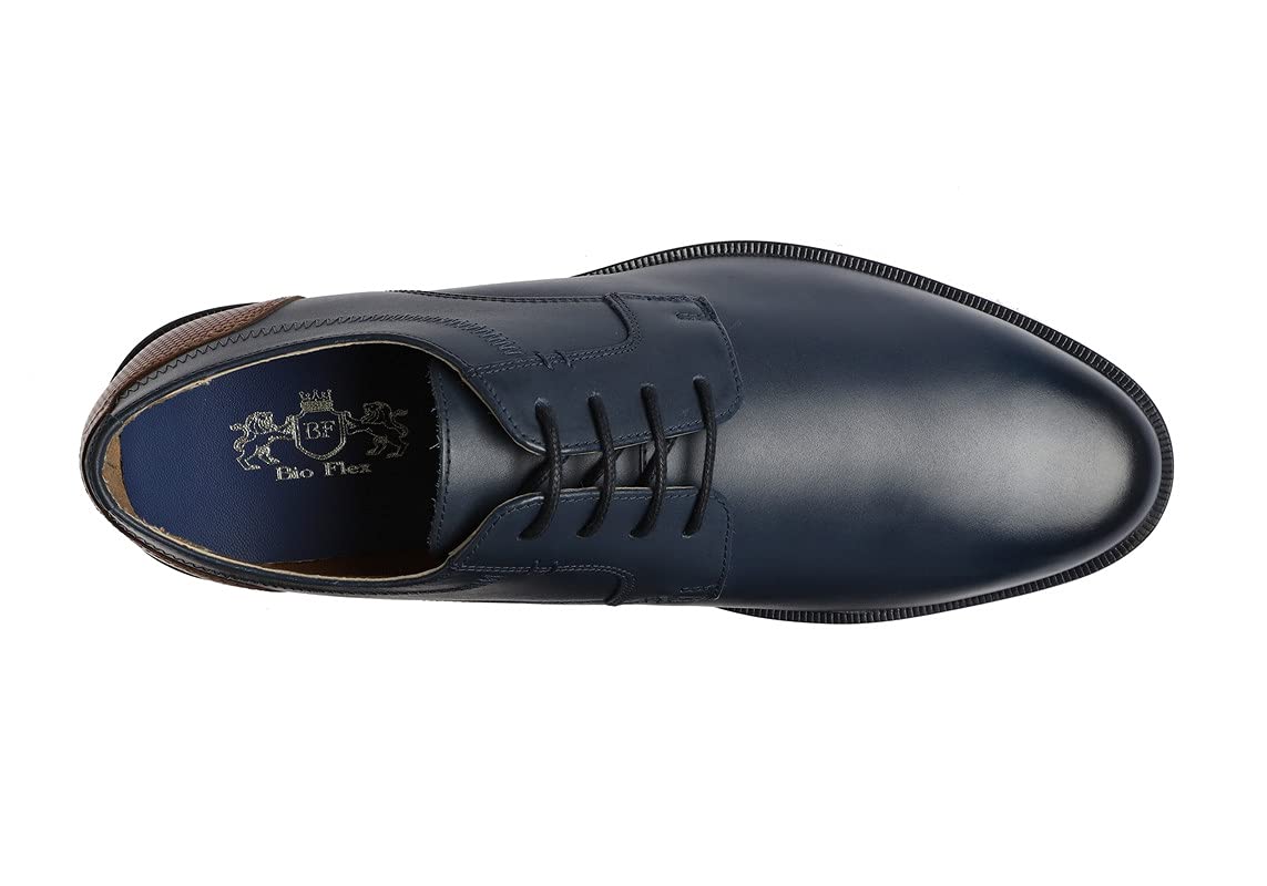 Bioflex Moderne Leder Herren Business-Sneaker schwarz/blau/Cognac | Männer Ledersneaker aus hochwertigem Echtleder im Running Shoe-Look | optimale Dämpfung, besonders leicht |Größen 40-46