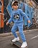 Conjunto de 2 piezas para niños de 5-12 años, manga larga, estampado de astronauta, sudadera y pantalones de buzo, conjunto de ropa para otoño e invierno 6