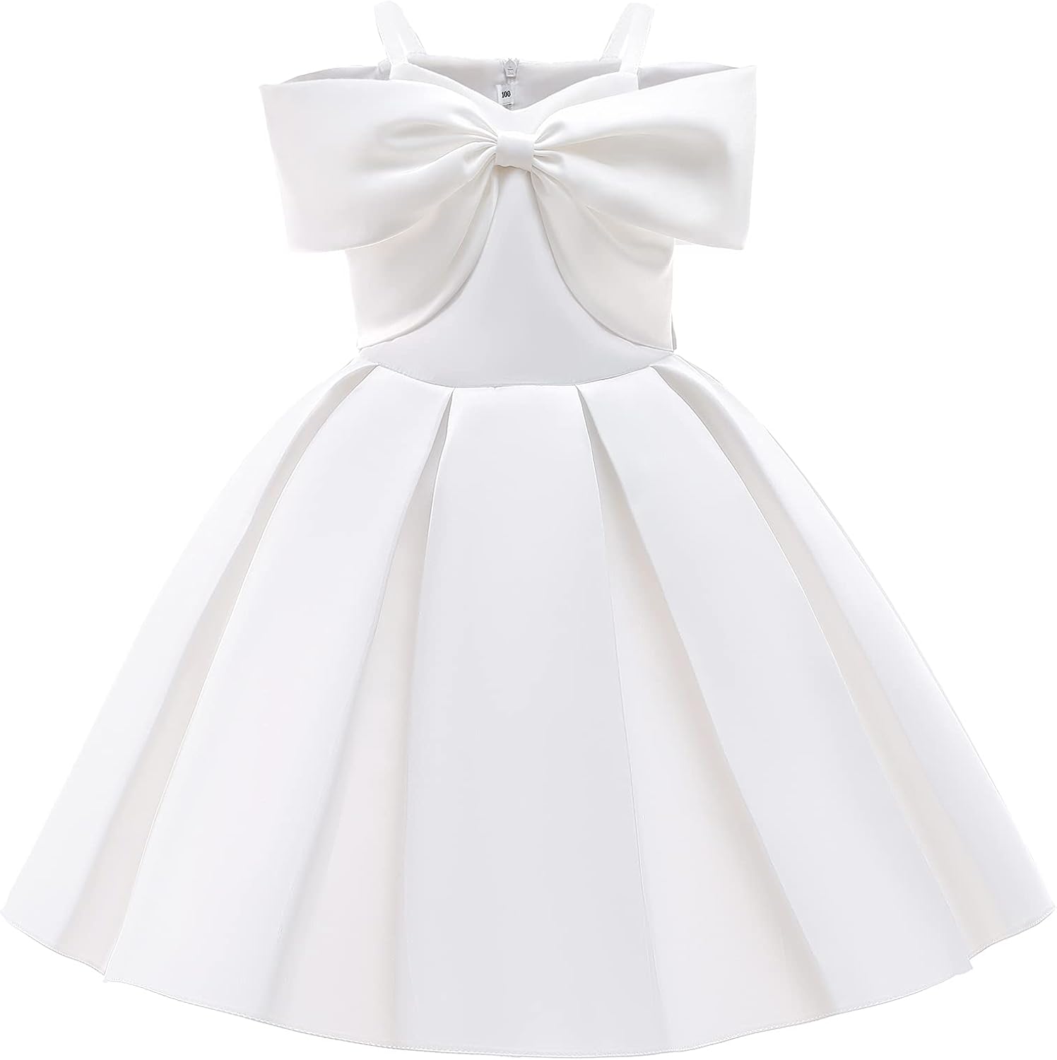 Uhnice Flower Girl Formal Dress Off Shoulder Bowknot Wedding Ball Gown