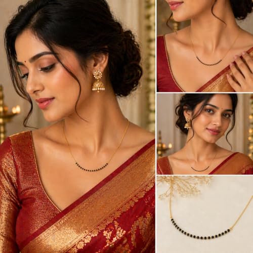Image of Gold Plated Stylish Trendy Mangalsutra For Women Without Pendant